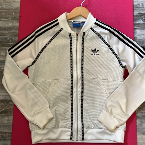 Adidas TopShop ladies lamb leather and cloth sleeves jacket - Picture 11 of 11